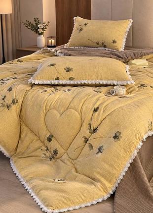 Постільна білизна євро з демісезонною ковдрою з мусліну colorful home print 11 22126 200х230 см