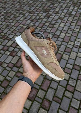 Lacoste joggeur кросівки чоловічі оригінал бежеві замша сітка 44,5