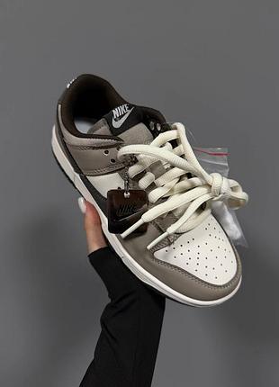 Кроссовки nike sb dunk low beige brown white 5