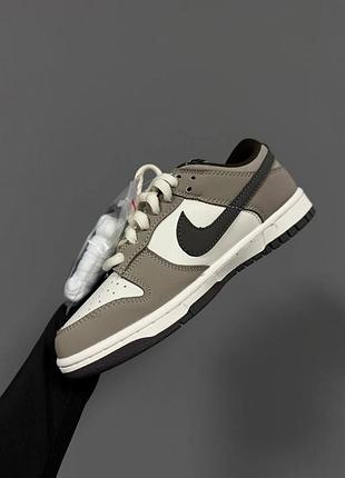 Кроссовки nike sb dunk low beige brown white 6
