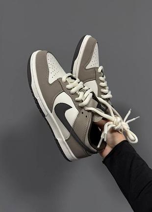 Кроссовки nike sb dunk low beige brown white 3
