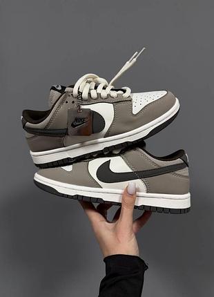 Кросівки nike sb dunk low beige brown white
