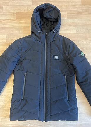 Чоловіча зимова куртка stone island з патчами., розмір s