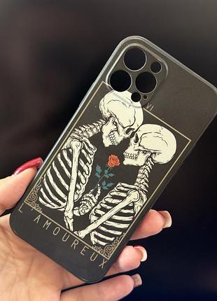 Чохол apple iphone 12 pro з принтом скелетів