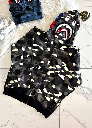 Худі b*p* s*a*k fullzip camo black grey  арт gl0001