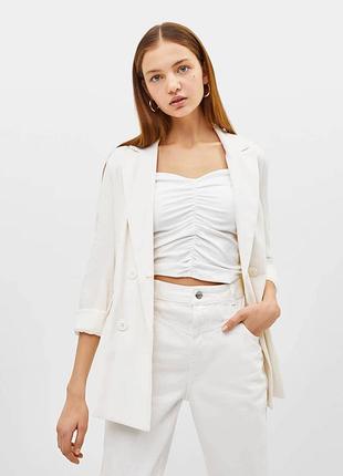 Піджак жіночий bershka молочний жакет с