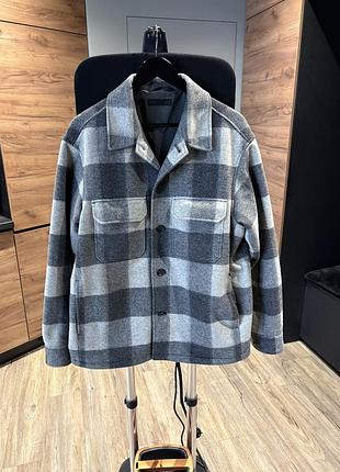 Куртка чоловіча uniqlo овершот у клітинку, сіра, розмір m