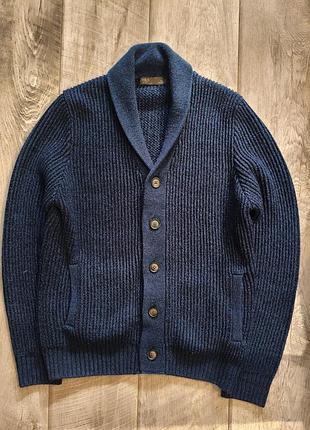 Кардиган чоловічий marks & spencer з шалевим коміром, синій