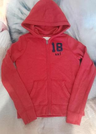 Толстовки для дівчаток abercrombie kids girls graphic logo full-zip hoodie коралово-червона