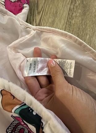 Куртка для дівчинки біла з рожевим принтом 7