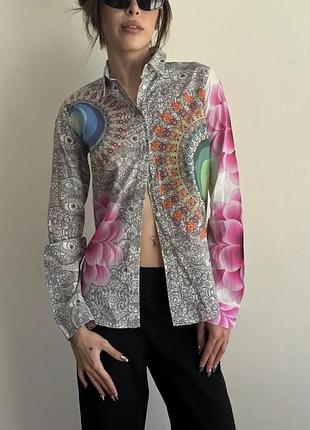 Вінтажна сорочка desigual edi - культові мандали, 100% бавовна, s