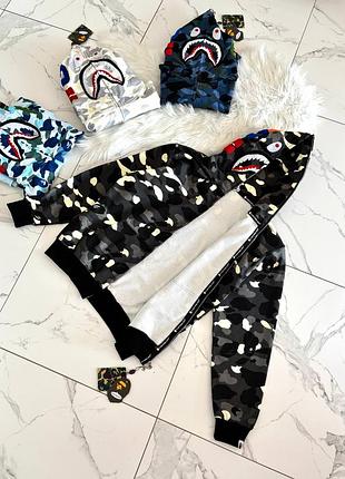 Худі b*p* s*a*k fullzip camo black grey арт gl0001