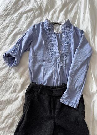 Жіноча сорочка zara блакитна в смужку, розмір s