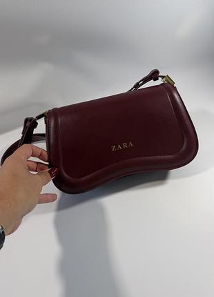 Сумка жіноча zara багет бордова