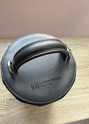 Сумка жіноча gepherrini кругла шкіряна чорна