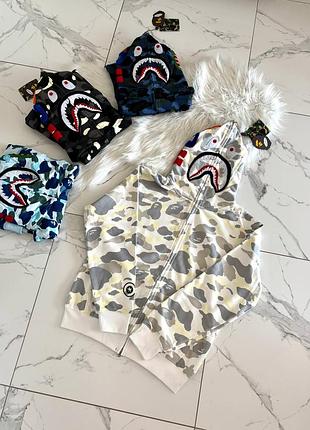 Худі b*p* s*a*k fullzip camo white grey  арт gl0004