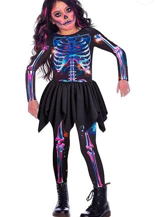 Карнавальный костюм космического скелета для девочки 4-6 лет amscan