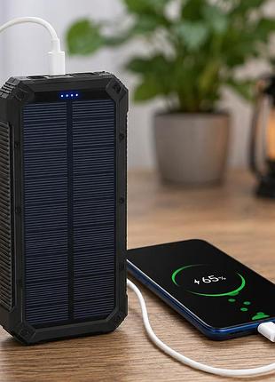 Повербанк solar 50000 mah / павербанк із сонячною батареєю та ліхтарем