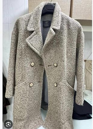 Пальто твідове zara,s-m