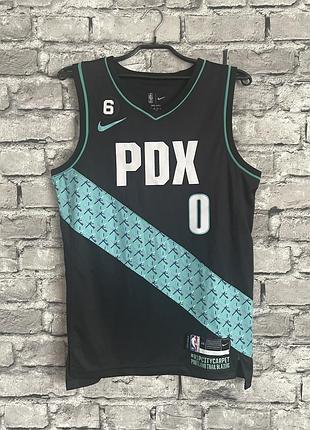 Баскетбольная майка нба портленд дэмиан лиллард nba basketball jersey nike portland trail blazers damian lillard футболка champion спортивная adidas