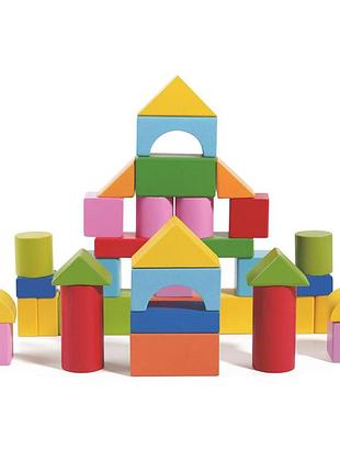 Деревянный конструктор tree toys md 1383 городок разноцветные фигуры 32 дет