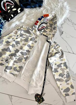 Худі b*p* s*a*k fullzip camo white grey арт gl0004