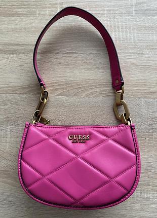 Сумка для жінок guess рожева стьобана