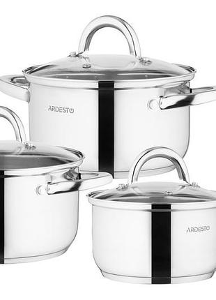 Набір посуду ardesto gemini gourmet andria, 6 пред., нержавіюча сталь