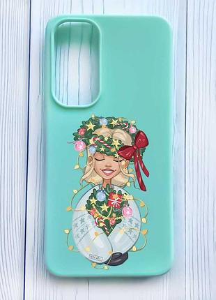 Mатовий бірюзовий чохол на samsung galaxy a35 (a356) українка у зимовому вінку (принт 194)