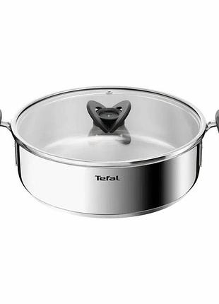 Сотейник tefal emotion+, с крышкой, 24см, нержавеющая сталь, бакелит