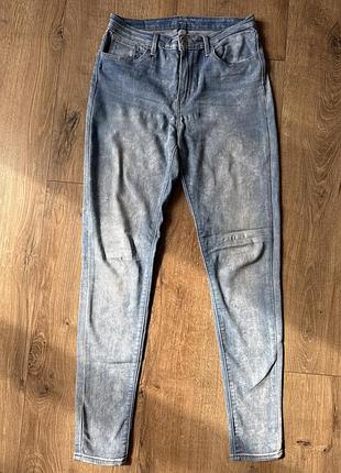 Жіночі джинси скіні levi’s сині розмір 29 з високою посадкою
