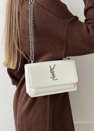 Жіноча ділова сумка yves saint laurent шкіряний клатч через плече ysl брендова класична сумка ів сен лоран для жінки