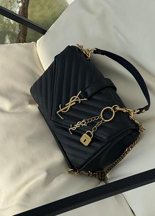Шкіряна сумочка через плече ysl для дівчини брендова класична сумка ів сен лоран жіноча ділова сумка yves saint laurent