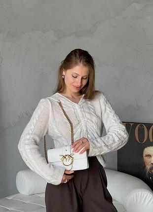 Кожаная женская сумочка pinko брендовая сумка через плечо для девушки классическая городская сумка пинко для женщины