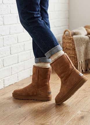 Оригінальні замшеві угги ugg з блискавкою (eu 38 / 24.5 см)