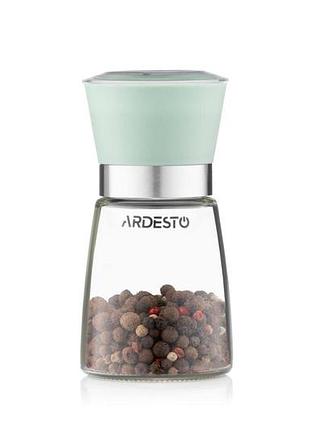 Мельница для соли и перца ardesto gemini, зеленый, стекло, пластик