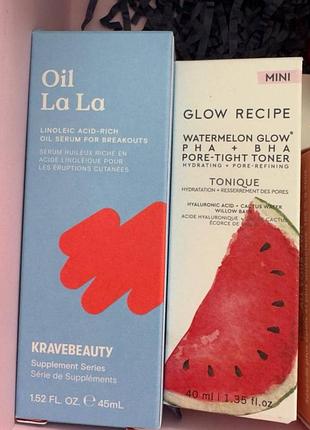 Тонік для обличчя watermelon glow pha + bha pore-tight toner glow recipe