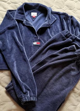 Жіночий спортивний костюм tommy hilfiger велюровий синій