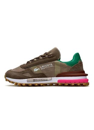 Жіночі кросівки lacoste elite active w brown green