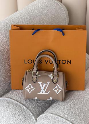 Классическая женская сумочка мини луи витон кожаная сумка louis vuitton для девушки брендовая сумка через плечо для женщины бежевый