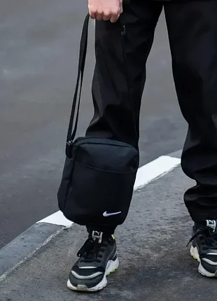 Сумка мессенджер борсетка nike черная спорт через плечо найк 5