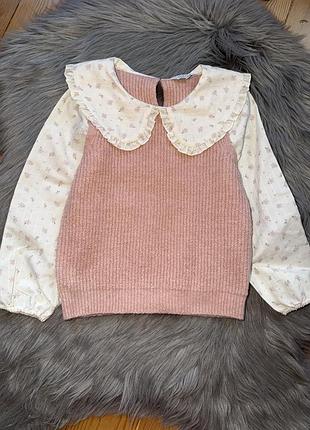 Супер крута стильна кофтинка з ошатним комірцем на дівчинку 5/6р  primark
