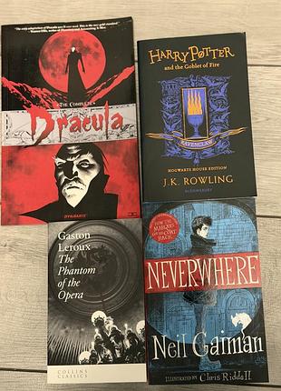 Лот: художні книжки англійською,  фентезі, гарі потер, привид опери, нейл гейман, дракула комікс