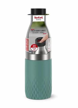 Термопляшка tefal bludrop soft touch, 700мл, нержавіюча сталь, зелений