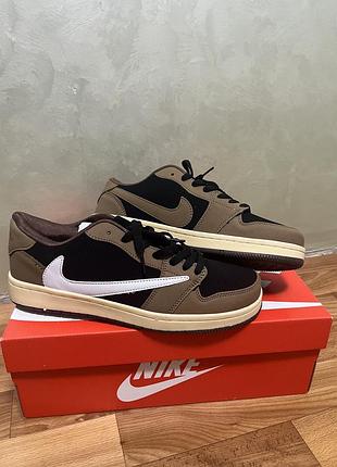 Кросівки чоловічі jordan travis scott x air jordan 1 low