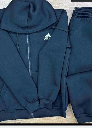 Чоловічий спортивний костюм adidas на флісі, чорний