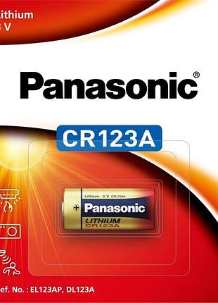 Батарейка panasonic літієва cr123 блістер, 1 шт.