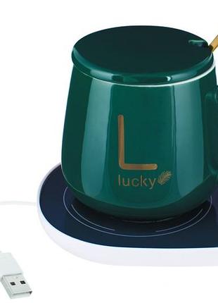 Чашка lucky з підігрівом від usb подарункова коробка