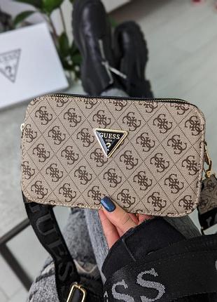 Кожаная сумка гесс через плечо для женщины городская женская сумочка guess брендовая сумка кросс боди для девушки