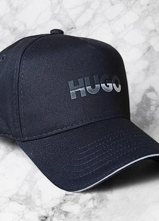 Кепка с логотипом hogo boss стильная бейсболка мужская женская размер m цвет черный (111826)